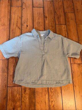 GAP Women’s Pale Green Short-Sleeve Popover Blouse